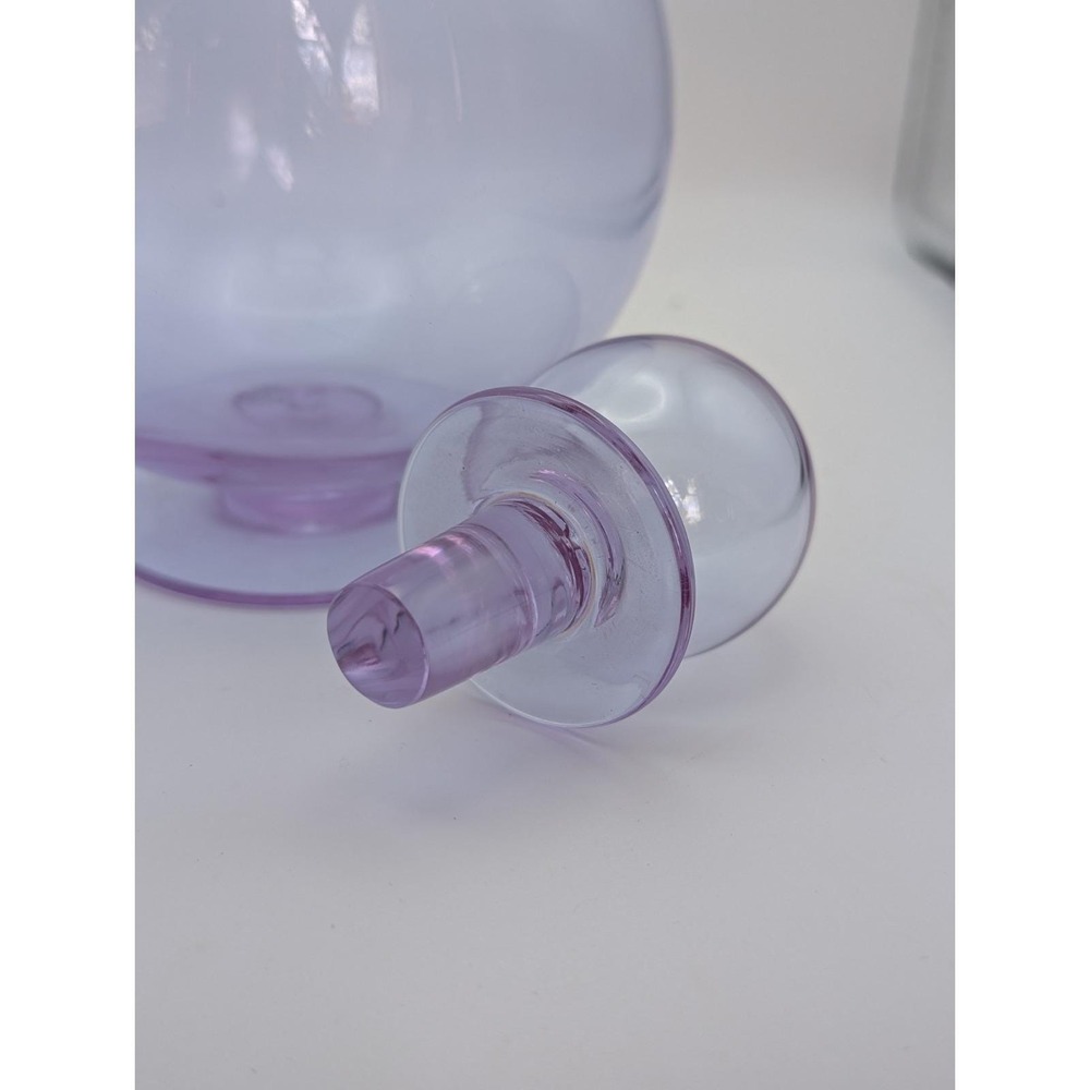 Carlo Moretti Murano Glass Decanter Purple Orb Stopper Made in Italy Vintage - Picture 7 of 16